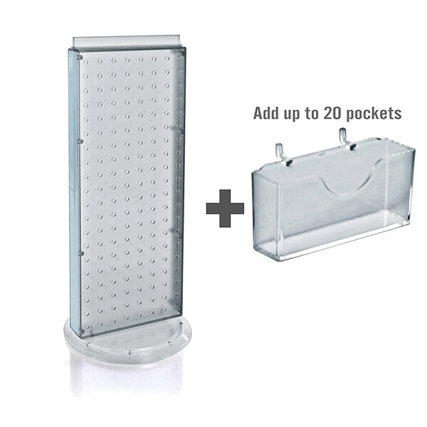 20 Pocket Revolving Pegboard Gift Card Kit for Countertop 8" x 21"